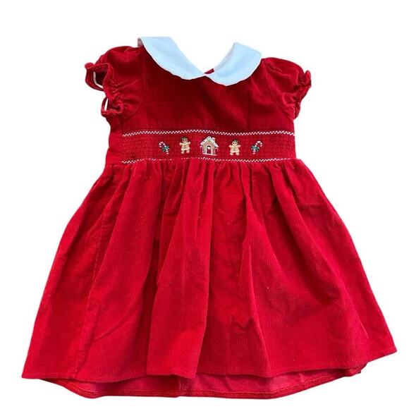 Goodlad Baby Girl Smocked Red Corduroy Dress Size 3T Christmas holiday - Picture 1 of 4